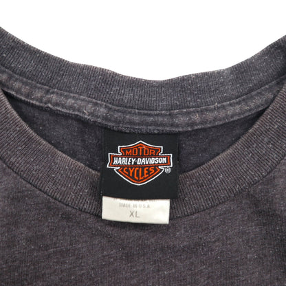 HARLEY DAVIDSON Made in USA Double-sided Print T-Shirt XL Gray Cotton Polyester MENPHIS