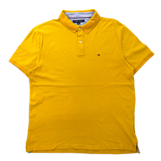 日本然リトテ-古着オンライン-TOMMY HILFIGER ポロシャツ L イエロー コットン ワンポイントロゴ-TOMMY HILFIGER Polo Shirt L Yellow Cotton One Point Logo