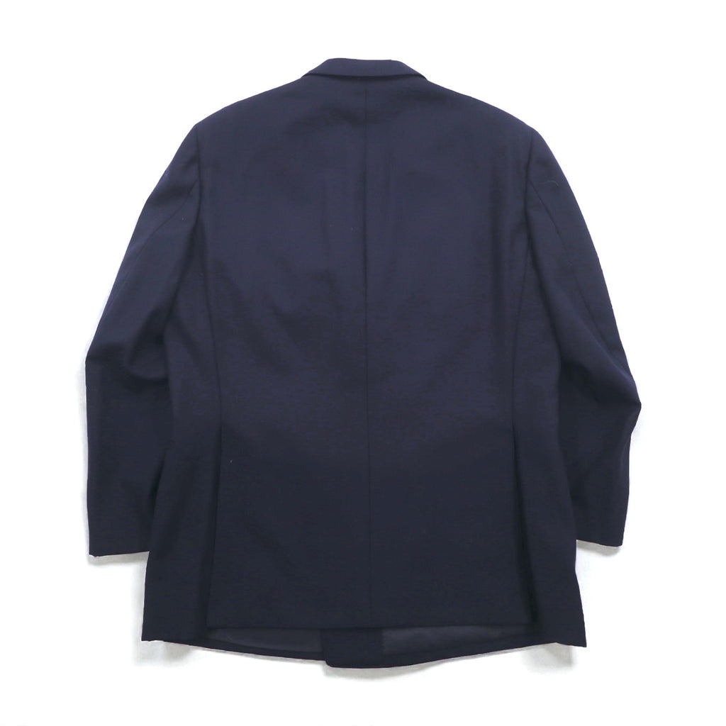 BURBERRY 80年代 日本製 ピークドラペル ダブルブレスト セットアップ スーツ S ネイビー ウール TASMANIA WOOL 紺ブレ 金ボタン ギャバジン