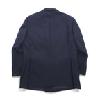 BURBERRY 80年代 日本製 ピークドラペル ダブルブレスト セットアップ スーツ S ネイビー ウール TASMANIA WOOL 紺ブレ 金ボタン ギャバジン
