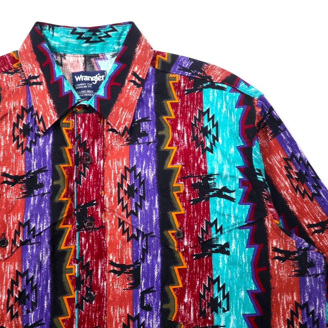 Wrangler USA Made 80's Native American Western Shirt, XL, Multicolor, Cotton