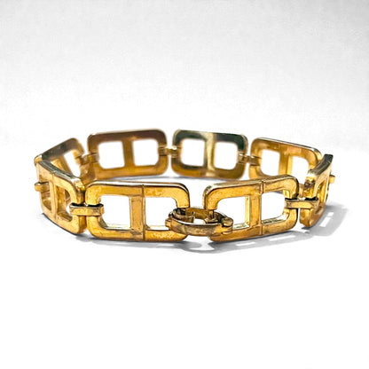 Christian Dior Old CD Logo Motif Bracelet Gold GERMAN Stamp Made in Germany