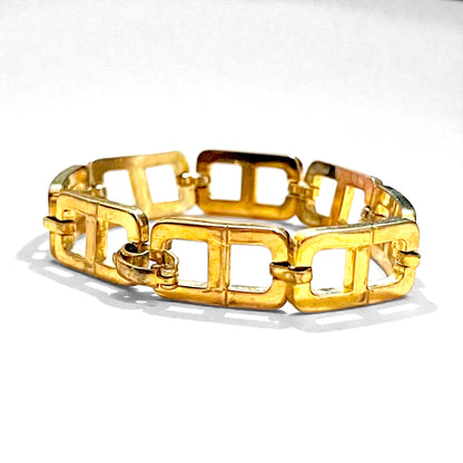 Christian Dior Old CD Logo Motif Bracelet Gold GERMAN Stamp Made in Germany