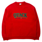 日本然リトテ-古着オンライン-BASSETT WALKER USA製 90年代 Sturdy Sweats プリント スウェット XL レッド コットン QUACK-BASSETT WALKER USA Made 90's Sturdy Sweats Print Sweatshirt XL Red Cotton QUACK