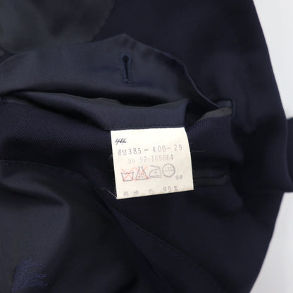 BURBERRY 80年代 日本製 ピークドラペル ダブルブレスト セットアップ スーツ S ネイビー ウール TASMANIA WOOL 紺ブレ 金ボタン ギャバジン