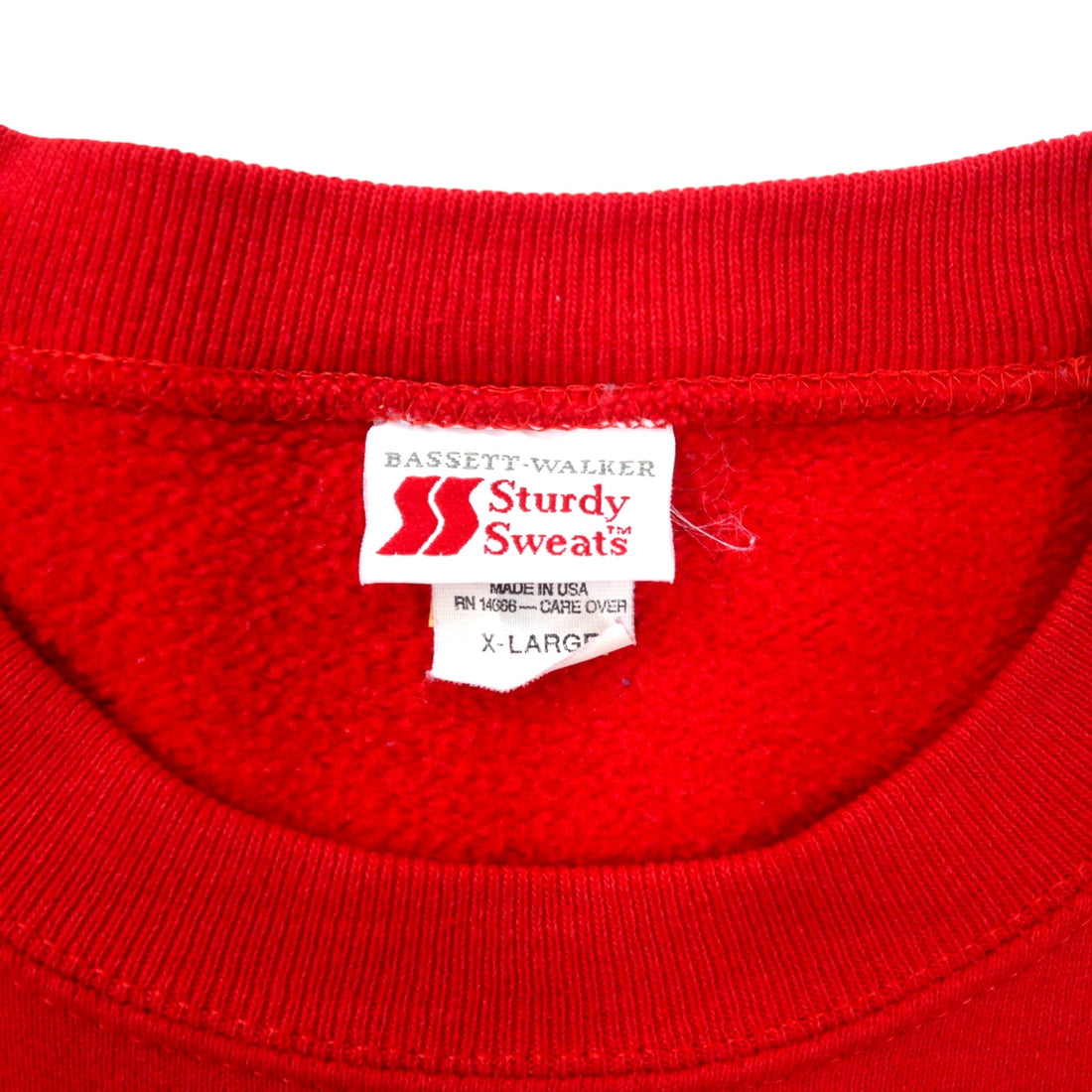 BASSETT WALKER USA Made 90s Sturdy Sweats Printed Sweatshirt XL Red Cotton QUACK