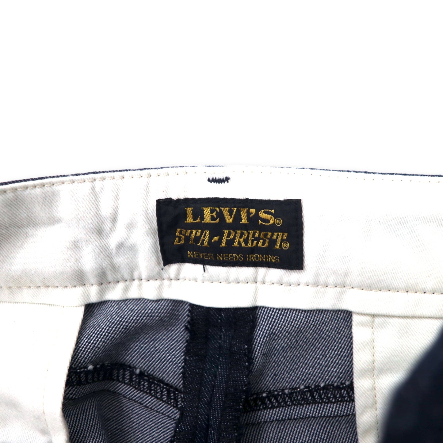 Levi's カットオフ スタプレ クロップド ワイド レッグ チノ トラウザー パンツ 28 ブルー 濃紺 STA-PREST CROPPED WIDE LEG CHINO 47873-0002