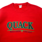 BASSETT WALKER USA製 90年代 Sturdy Sweats プリント スウェット XL レッド コットン QUACK