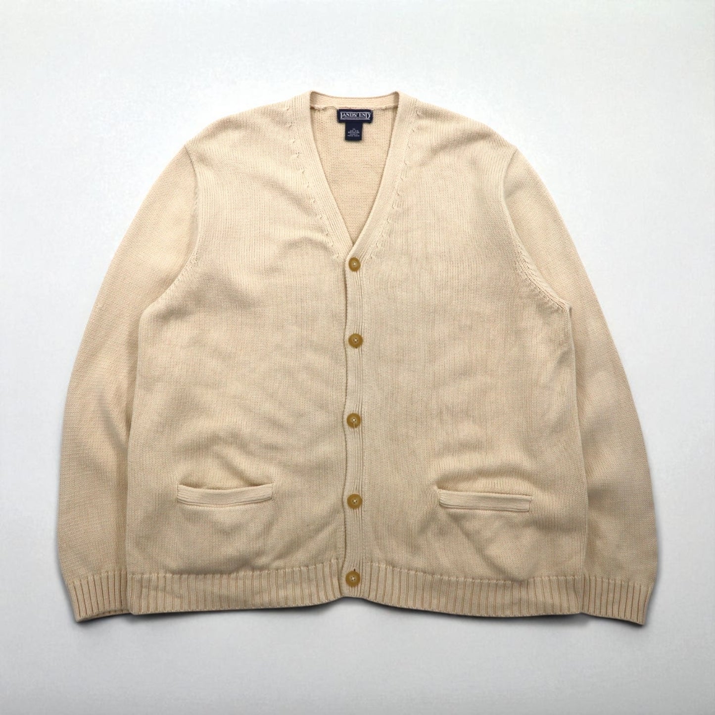 LANDS' END 90年代 プレッピー カーディガン ニット XL ミドルゲージ クラシック アイビー