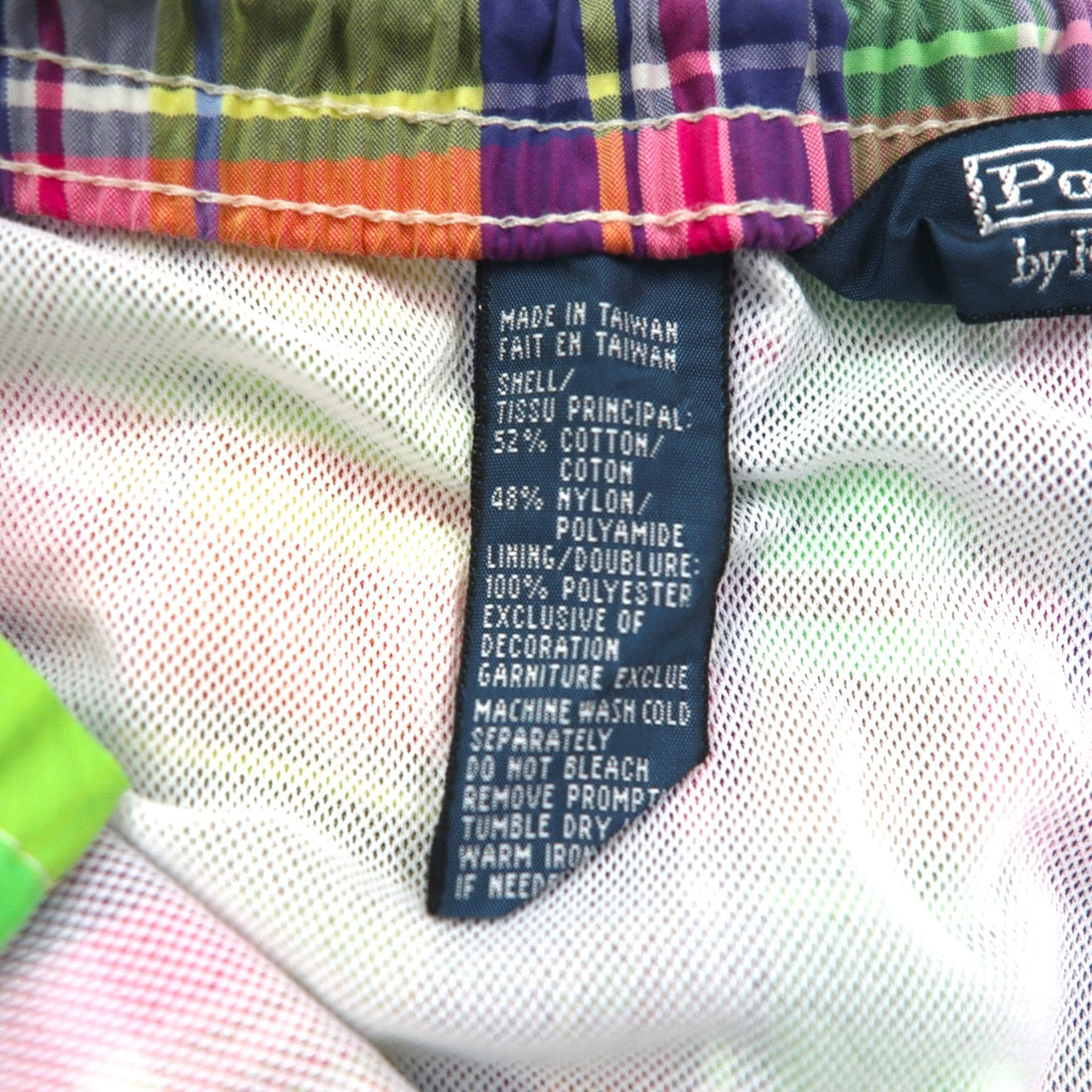 Polo by Ralph Lauren amphibious madras check shorts, half pants, L, yellow, small pony embroidery