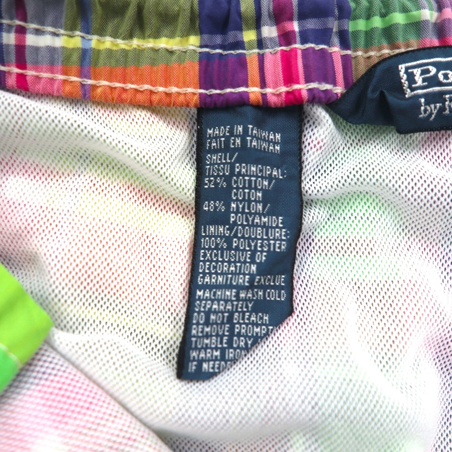 Polo by Ralph Lauren 水陸両用 マドラスチェック ショートパンツ ハーフパンツ L イエロー スモールポニー刺繍