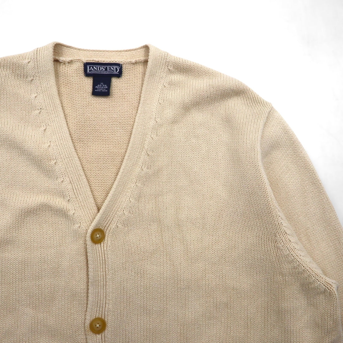 LANDS' END 90年代 プレッピー カーディガン ニット XL ミドルゲージ クラシック アイビー