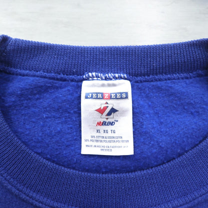 JERZEES Printed Sweatshirt, XL, Blue, Cotton, Fleece Lining, NAACP, Made in Mexico