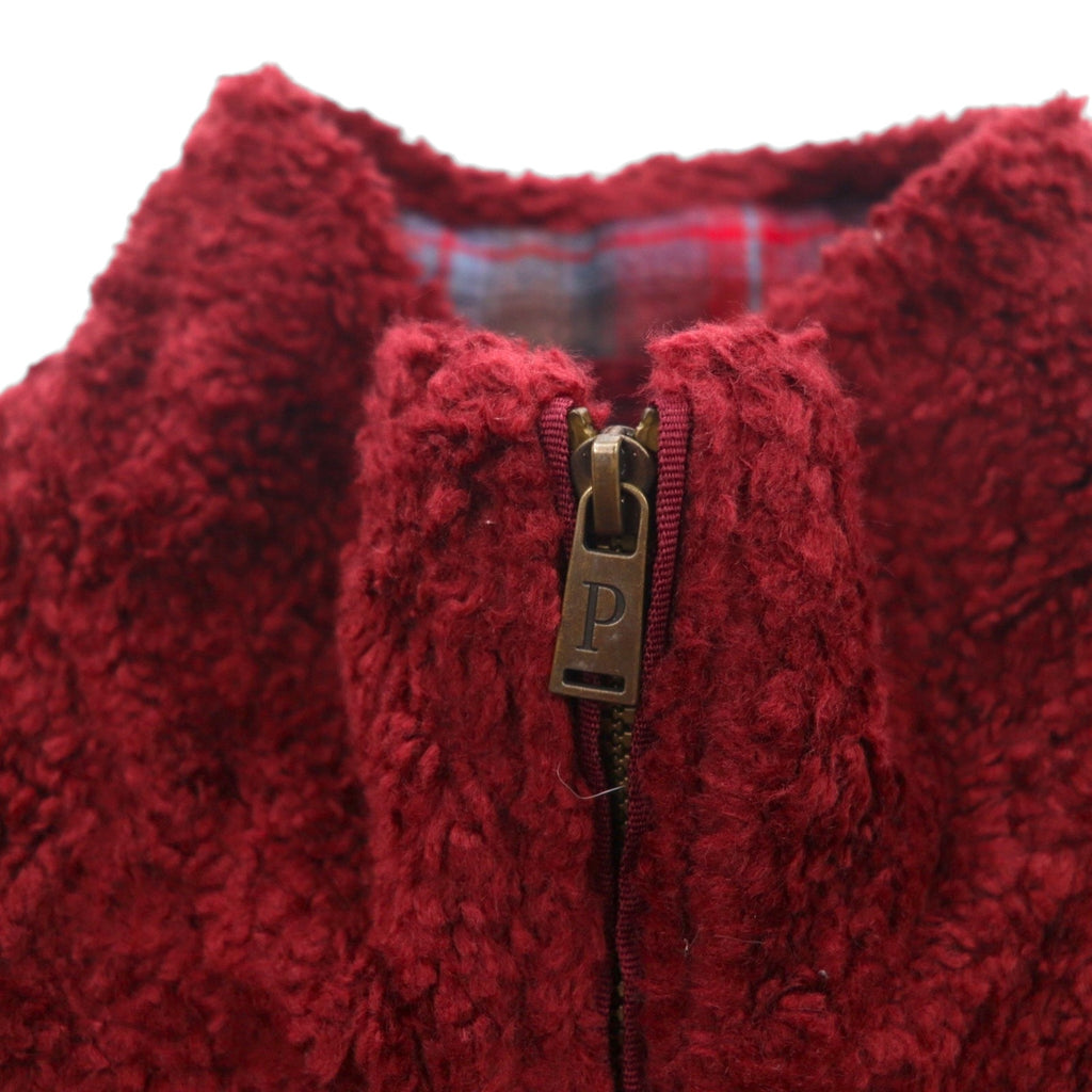 PENDLETON ボア フリースジャケット M ボルドー 胸ポケット ジップアップ