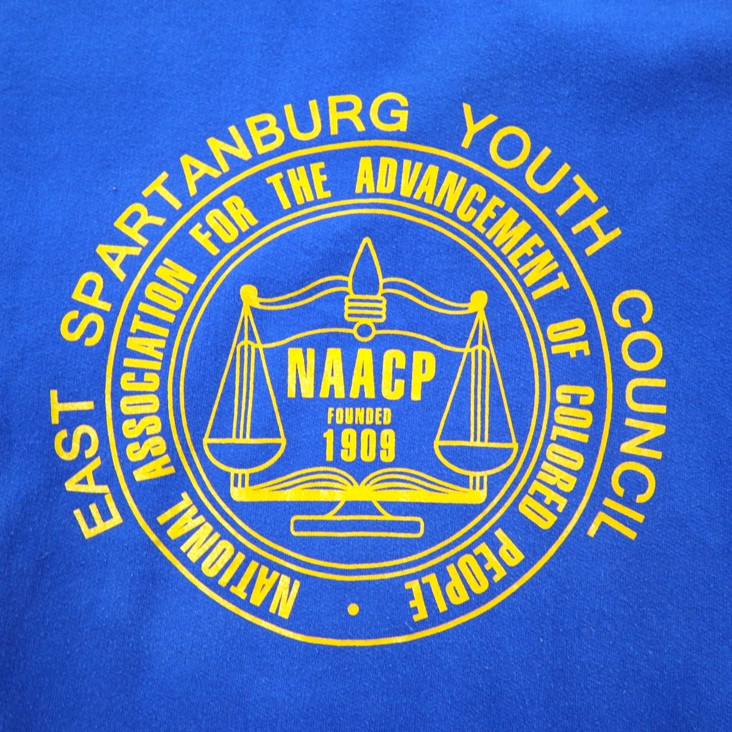 JERZEES Printed Sweatshirt, XL, Blue, Cotton, Fleece Lining, NAACP, Made in Mexico