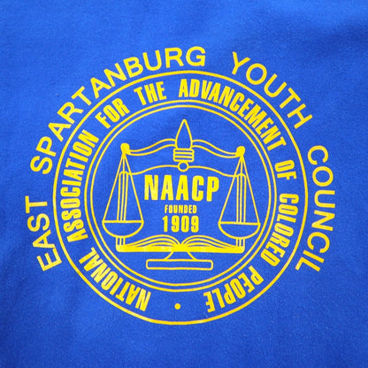 JERZEES Printed Sweatshirt, XL, Blue, Cotton, Fleece Lining, NAACP, Made in Mexico