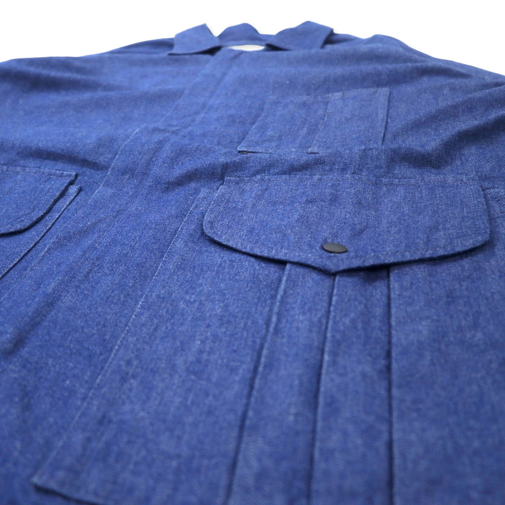 Death to Tennis Zip Up Denim Blouson L Blue Cotton Back Logo Embroidery Made in Japan