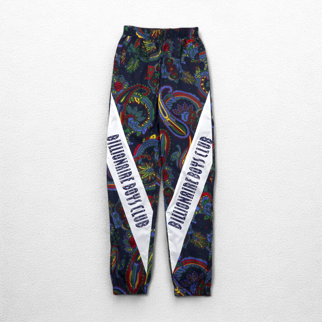 BILLIONAIRE BOYS CLUB Track Pants BB WIND PANTS S Navy All-over Paisley Pattern 881-6106