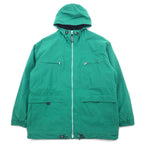 日本然リトテ-古着オンライン-Woolrich 90年代 マウンテンパーカー ナイロンジャケット L グリーン ナイロン 裏地フリース ダブルジップ ドローコード-Woolrich 90's Mountain Hoodie Windbreaker L Green Nylon Lining Fleece Double Zip Drawcord