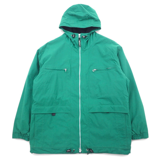 Woolrich 90年代 マウンテンパーカー ナイロンジャケット L グリーン ナイロン 裏地フリース ダブルジップ ドローコード