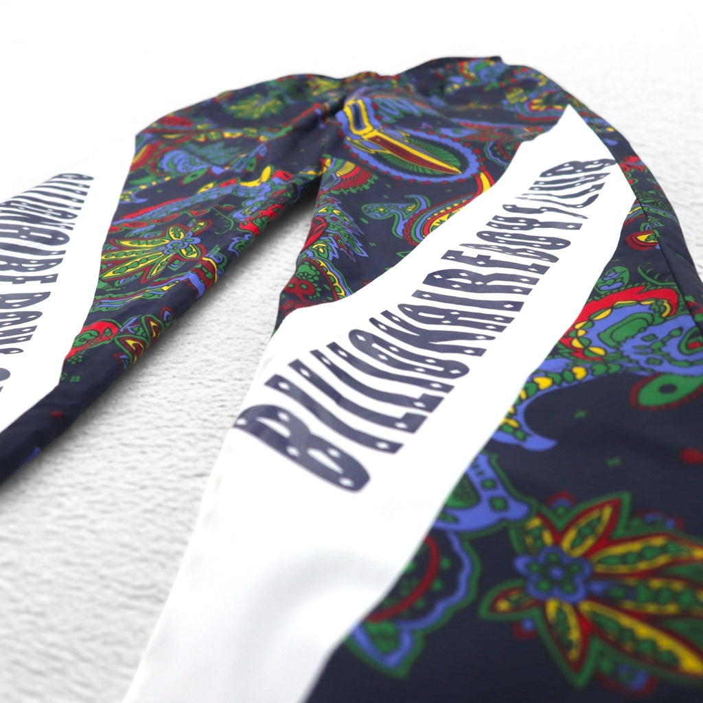 BILLIONAIRE BOYS CLUB Track Pants BB WIND PANTS S Navy All-over Paisley Pattern 881-6106