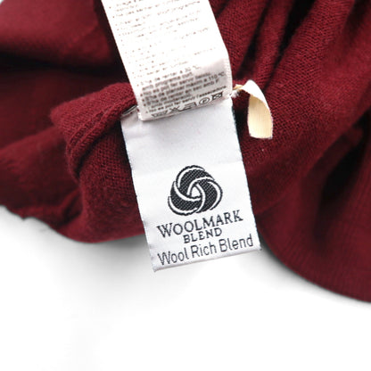 LACOSTE Vネック ニット セーター L ボルドー ワンポイントロゴ