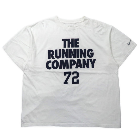 日本然リトテ-古着オンライン-NIKE プリントTシャツ L ホワイト コットン THE RUNNING COMPANY ナンバリング-