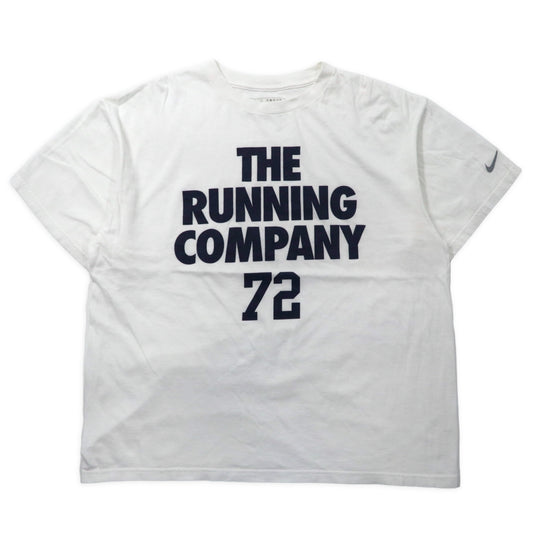 NIKE プリントTシャツ L ホワイト コットン THE RUNNING COMPANY ナンバリング