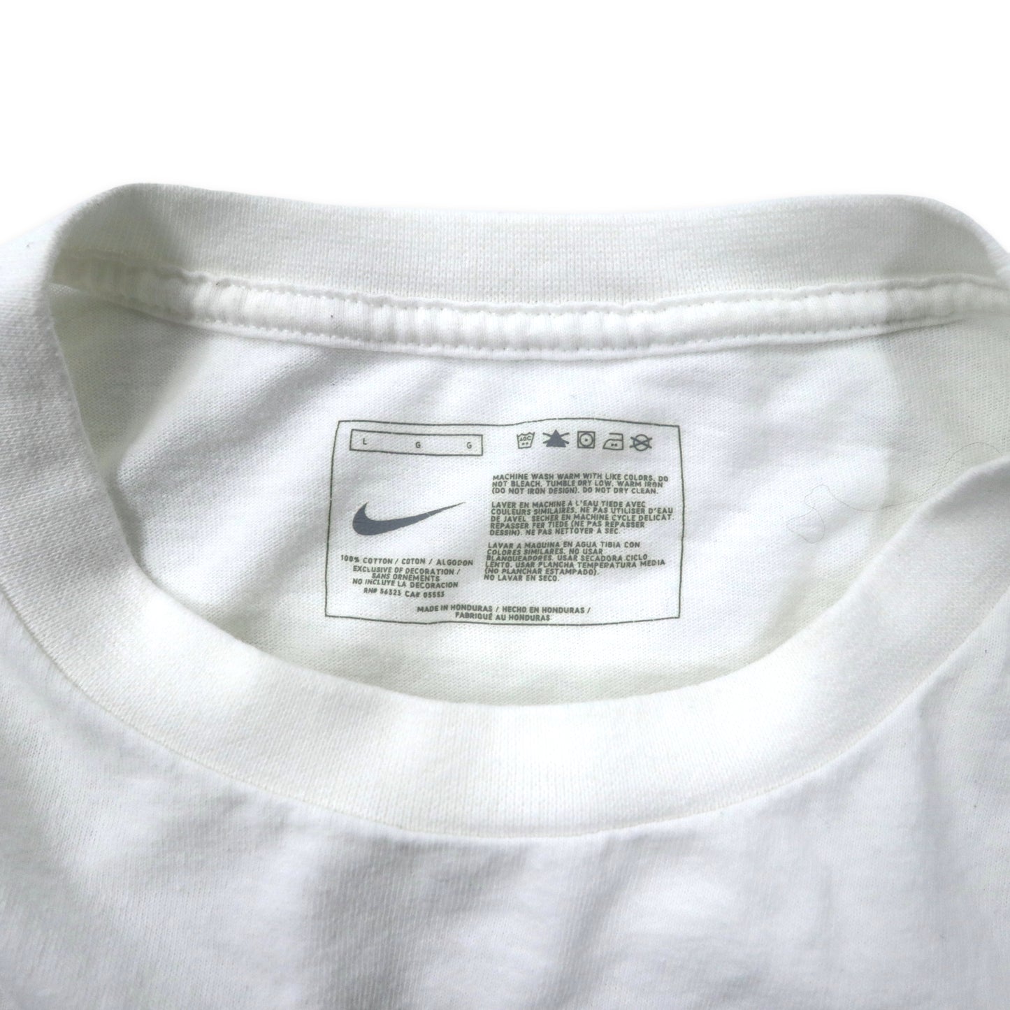 NIKE プリントTシャツ L ホワイト コットン THE RUNNING COMPANY ナンバリング