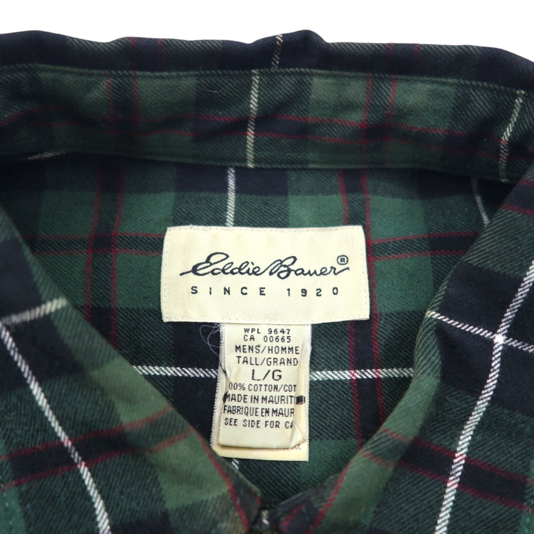 Eddie Bauer 90年代 ビッグサイズ ボタンダウン フランネルシャツ L グリーン コットン チェック
