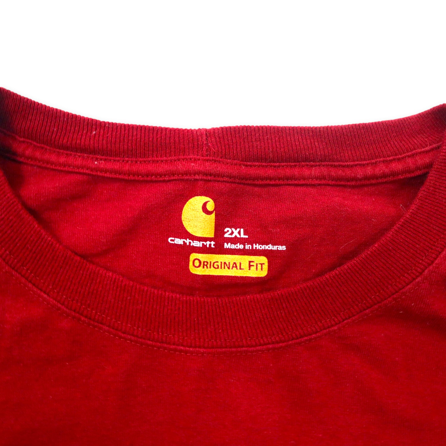 CARHARTT Long Sleeve Pocket T-SHIRT 2XL Red Cotton Original Fit