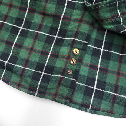 Eddie Bauer 90年代 ビッグサイズ ボタンダウン フランネルシャツ L グリーン コットン チェック