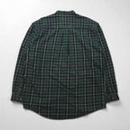 Eddie Bauer 90年代 ビッグサイズ ボタンダウン フランネルシャツ L グリーン コットン チェック
