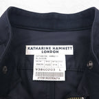 KATHARINE HAMNETT LONDON Single Riders Jacket L Black Double Zip Made in Japan