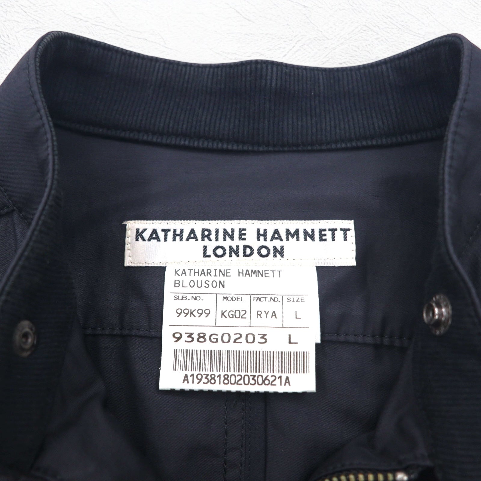 KATHARINE HAMNETT LONDON Single Riders Jacket L Black Double Zip Made in Japan