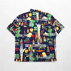 Big Dogs 90s Aloha Shirt XL Navy Rayon All-over Pattern
