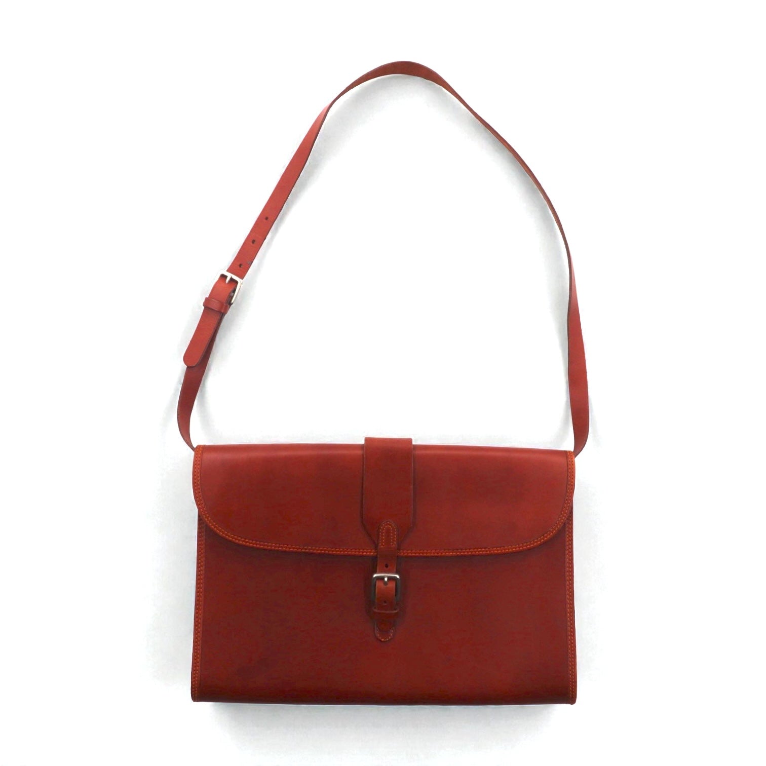 Ralph Lauren スクエア レザー ショルダーバッグ ブラウン EQUESTRIAN