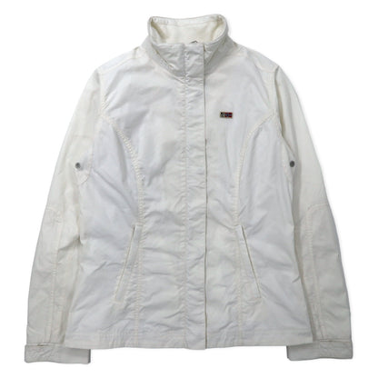日本然リトテ-古着オンライン-NAPAPIJRI シングル ライダースジャケット ナイロンジャケット M ホワイト ポリエステル-NAPAPIJRI Single Rider Jacket Windbreaker M White Polyester