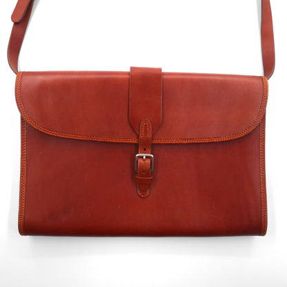 Ralph Lauren スクエア レザー ショルダーバッグ ブラウン EQUESTRIAN