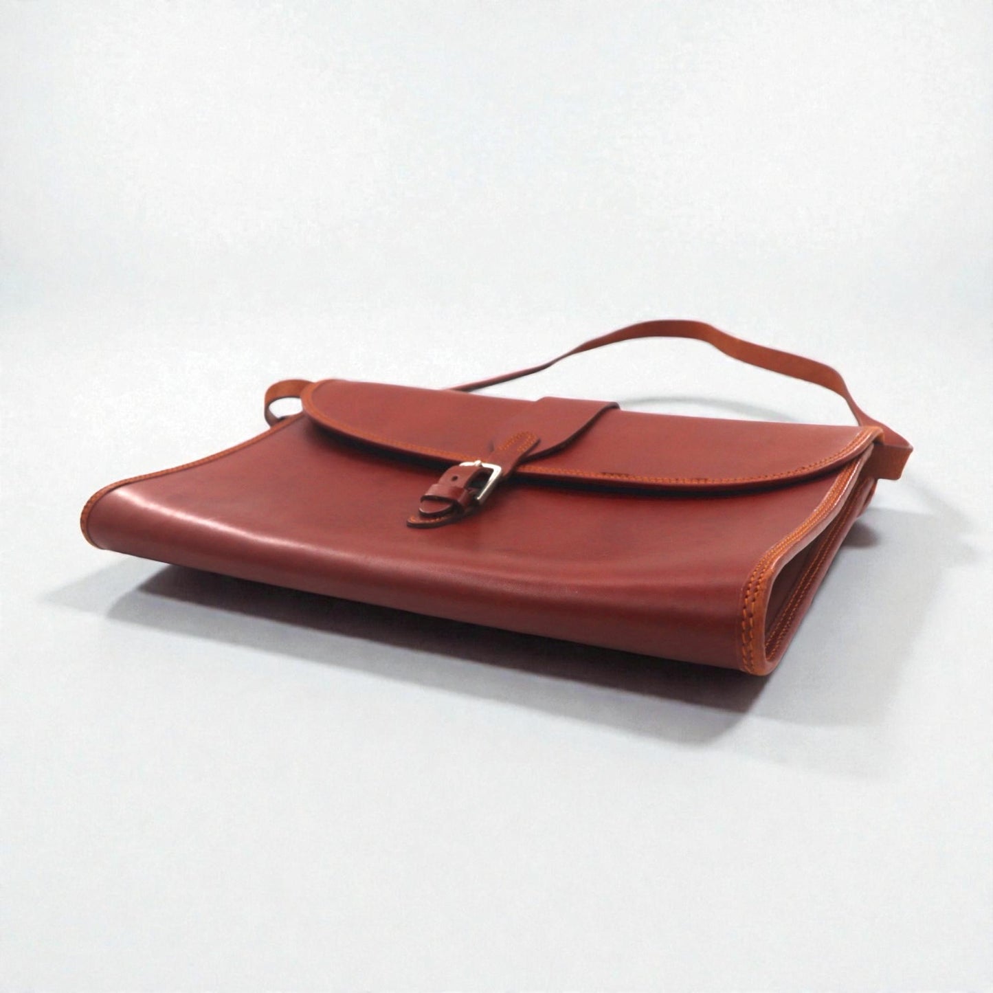 Ralph Lauren スクエア レザー ショルダーバッグ ブラウン EQUESTRIAN