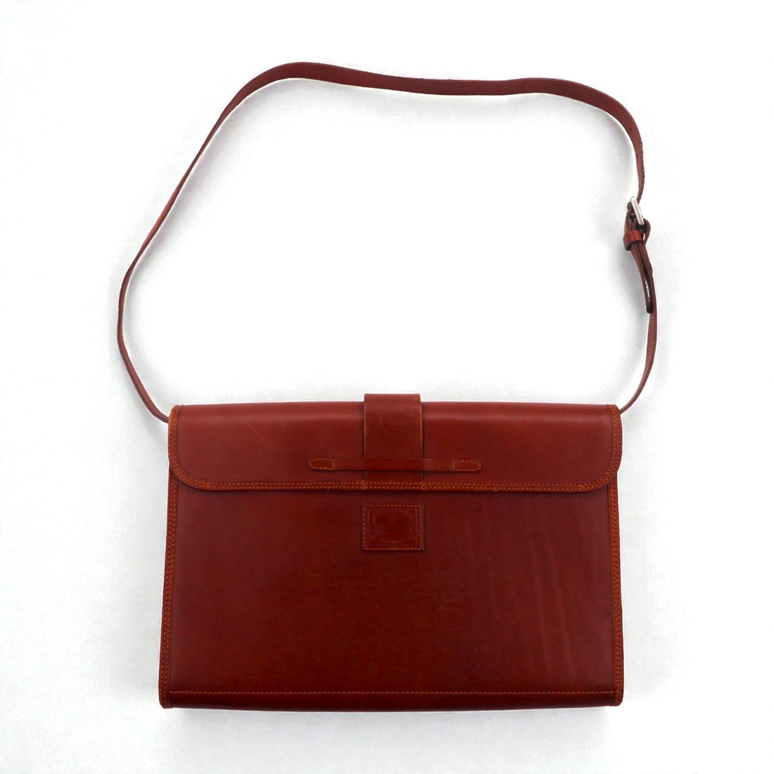 Ralph Lauren Square Leather Shoulder Bag in Brown Equestrian