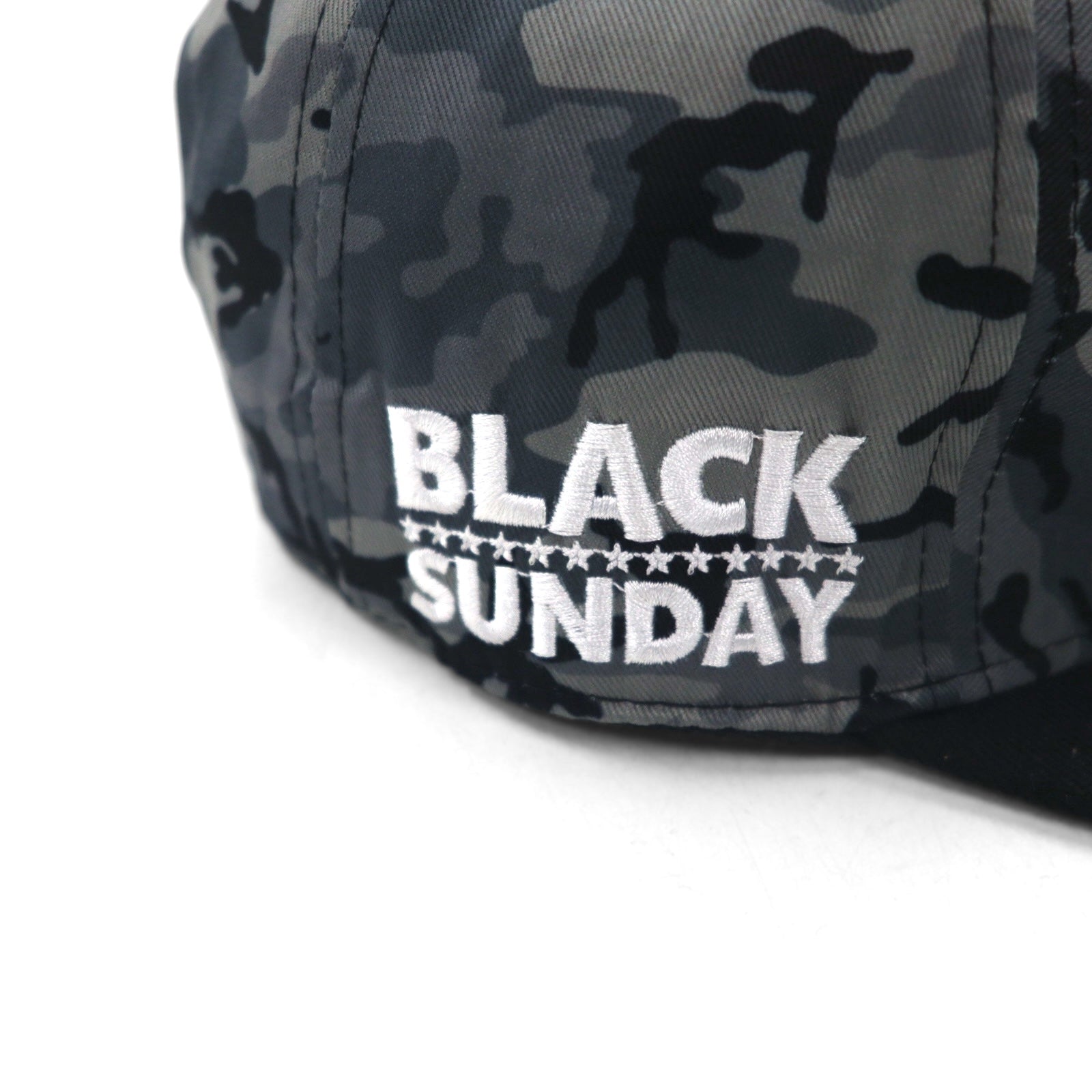 BLACK SUNDAY Snapback Baseball Cap FREE Black Camo Skull Plate