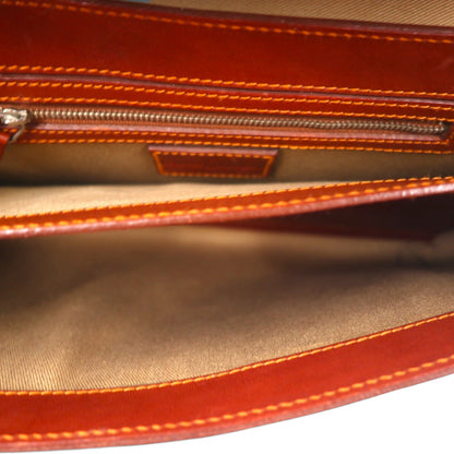 Ralph Lauren スクエア レザー ショルダーバッグ ブラウン EQUESTRIAN