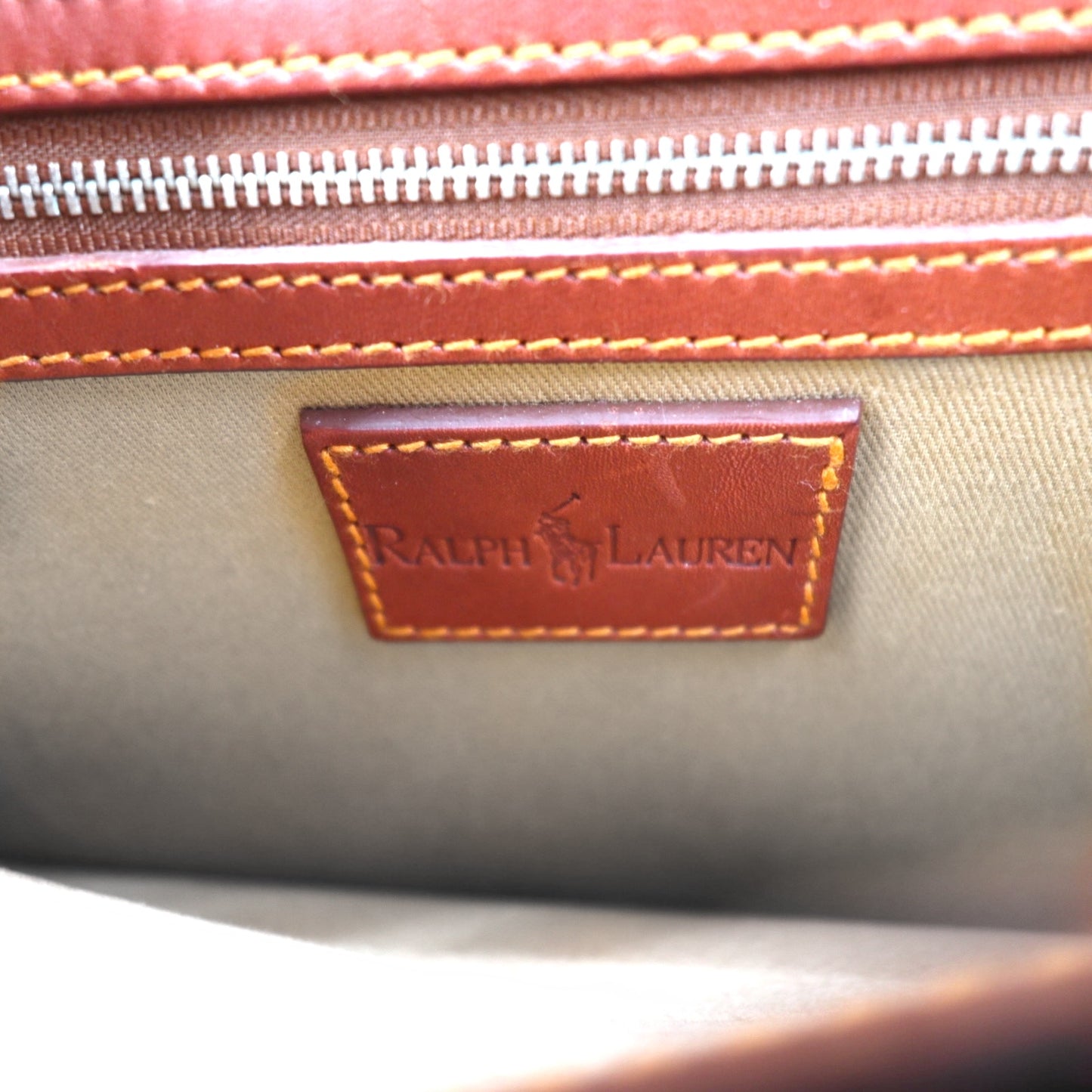 Ralph Lauren スクエア レザー ショルダーバッグ ブラウン EQUESTRIAN