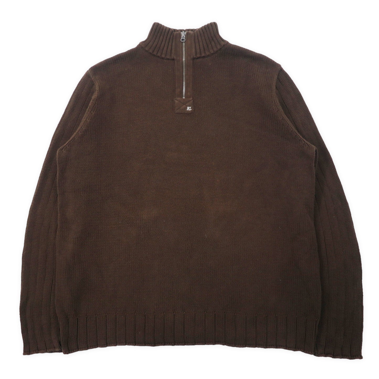 POLO JEANS COMPANY RALPH LAUREN Half Zip Sweater XXL Brown Cotton 