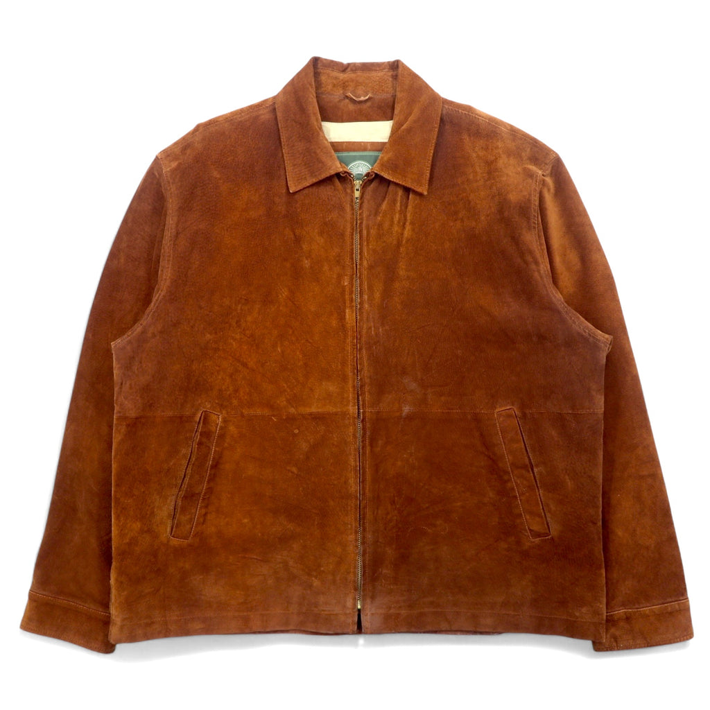 日本然リトテ-古着オンライン-90年代 WEATHERPROOF スウェード レザー スウィングトップ XL ブラウン レザー-90's WEATHERPROOF Suede Leather Swing Top XL Brown Leather