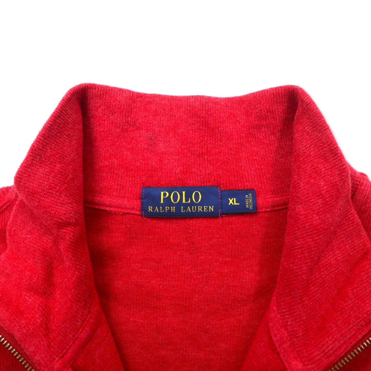 POLO RALPH LAUREN ハーフジップ スウェット XL レッド コットン スモールポニー刺繍 ビッグサイズ