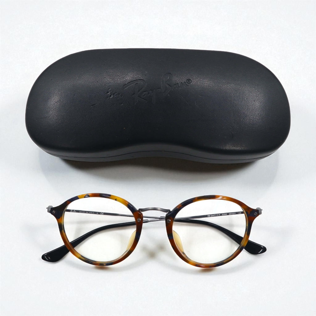 Ray-Ban Boston Tortoiseshell Round Sunglasses RB2447-VF 5492 49-21 145 Made in Italy