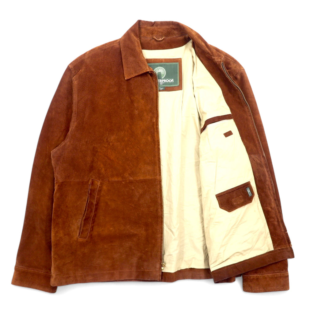 90s WEATHERPROOF Suede Leather Swing Top XL Brown Leather