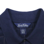 Brooks Brothers Performance Knit Polo Shirt L Navy Check DOUBLE MERCERIZED COTTON Mercerized